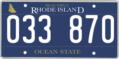 RI license plate 033870