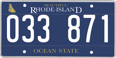 RI license plate 033871