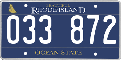 RI license plate 033872