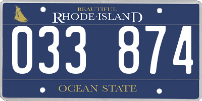 RI license plate 033874