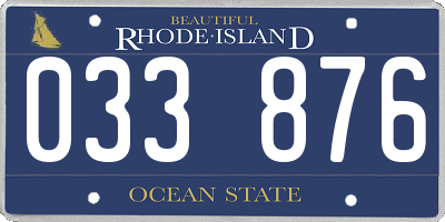 RI license plate 033876