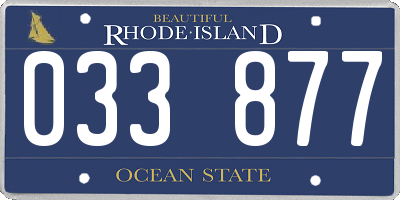 RI license plate 033877