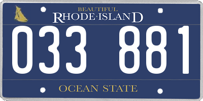 RI license plate 033881
