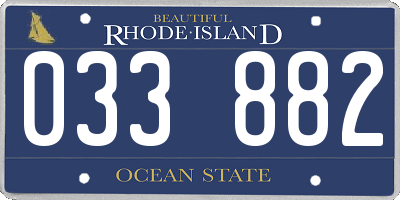 RI license plate 033882