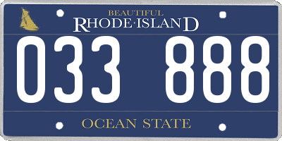 RI license plate 033888