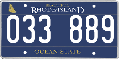 RI license plate 033889