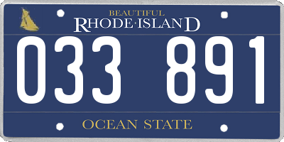 RI license plate 033891