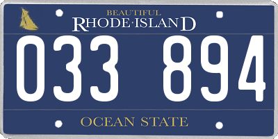RI license plate 033894