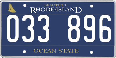 RI license plate 033896