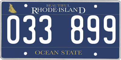 RI license plate 033899