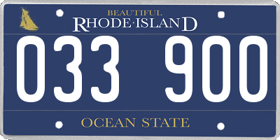 RI license plate 033900