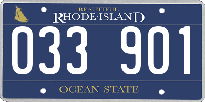 RI license plate 033901