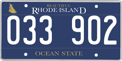 RI license plate 033902