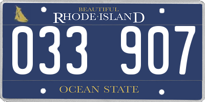 RI license plate 033907