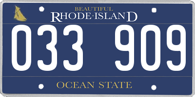 RI license plate 033909