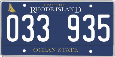 RI license plate 033935