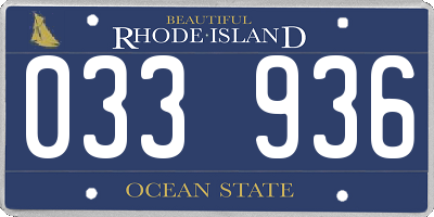 RI license plate 033936