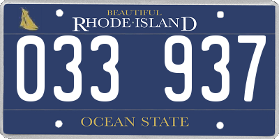 RI license plate 033937
