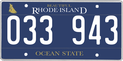 RI license plate 033943