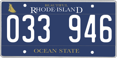 RI license plate 033946