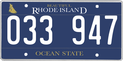 RI license plate 033947