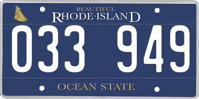 RI license plate 033949