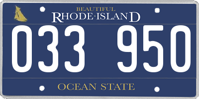 RI license plate 033950