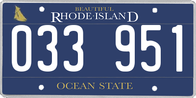 RI license plate 033951