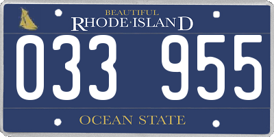 RI license plate 033955