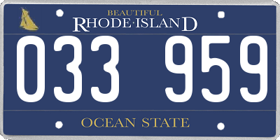 RI license plate 033959