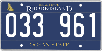 RI license plate 033961