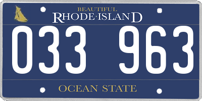 RI license plate 033963