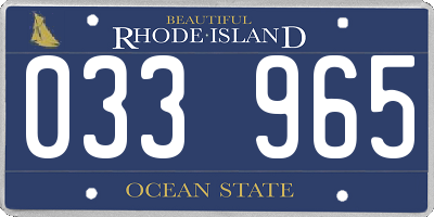 RI license plate 033965