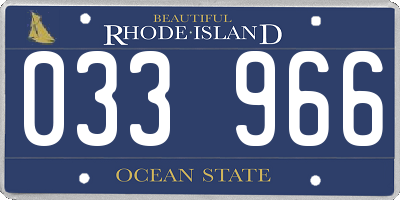 RI license plate 033966