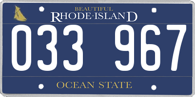 RI license plate 033967