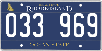 RI license plate 033969