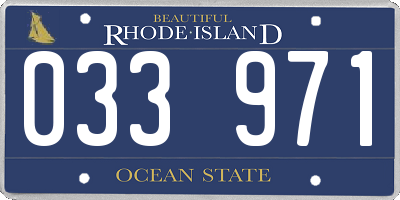 RI license plate 033971