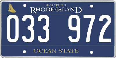 RI license plate 033972