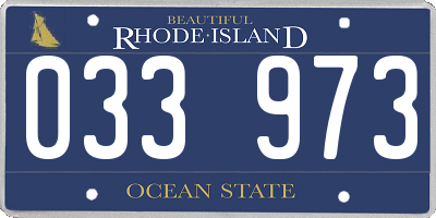 RI license plate 033973
