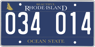 RI license plate 034014