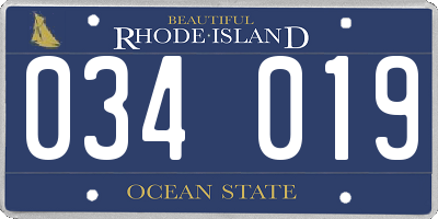 RI license plate 034019