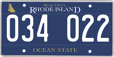 RI license plate 034022