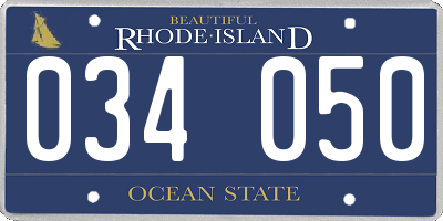 RI license plate 034050