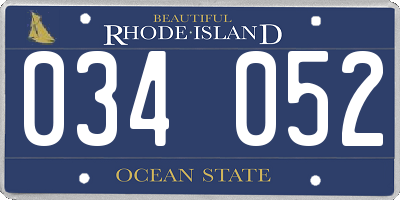 RI license plate 034052