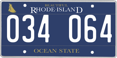 RI license plate 034064