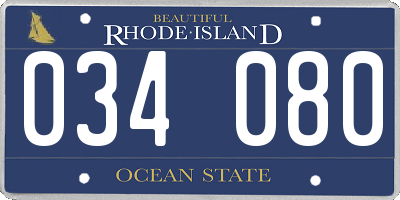 RI license plate 034080