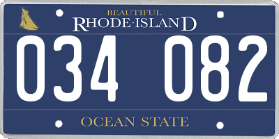 RI license plate 034082