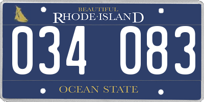 RI license plate 034083