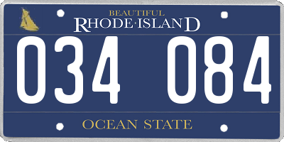 RI license plate 034084
