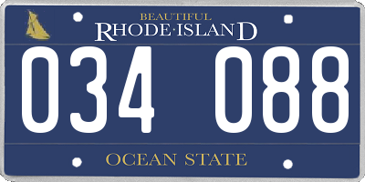 RI license plate 034088